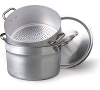 Agnelli Cuociverdura Casserole avec Couvercle avec 2 Poignées en Aluminium 9 litres Argent