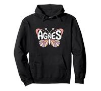Agnes Butterfly - Word Art personnalisé avec nom Mignon Sweat à Capuche
