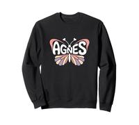 Agnes Butterfly - Word Art personnalisé avec nom Mignon Sweatshirt