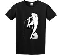 Agnetha Faltskog on Stage Photo Pop Portrait Series Men's T-Shirt Unisex Tee Black Manches Courtes(X-Large)