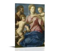 Agnolo Bronzino Peintures d'art mural Impression sur toile La Sainte Famille avec le nourrisson Saint Jean-Baptiste (années 1540) Œuvres d'art imprimées sur toile Cadre décoratif pour maison 20,3 x