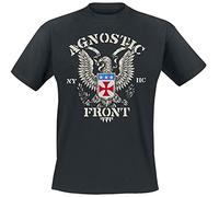 Agnostic Front Eagle Crest Homme T-Shirt Manches Courtes Noir XL, 100% Coton, Regular/Coupe Standard