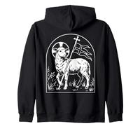 Agnus Dei Pascal Agneau Vintage Catholique Symbole Chrétien Sweat à Capuche