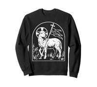 Agnus Dei Pascal Agneau Vintage Catholique Symbole Chrétien Sweatshirt