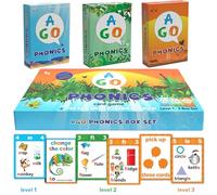 AGO Phonics - Coffret de 3 Jeux de Cartes pour Apprendre l’Anglais | Jeu éducatif de phonétique et vocabulaire | Lecture, Sons et phonèmes pour Enfants et débutants ESL