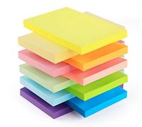 Agoer 10 Pack Notes Sticky Notes, 76 x 127 mm Notes Autocollantes, Bloc Note de 10 Couleurs Vive, 100 Feuilles/Pack, 1000 Feuilles Notes Adhésives pour Maison/Bureau/École