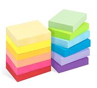 Agoer 1200 Feuillets Notes Super Sticky Notes,50 x 38mm Notes Autocollantes de 12 Couleurs Vive, 12 Blocs Mini Notes Adhésives Réutilisables, Petits Sticky Memo Pads pour le Bureau et La Maison