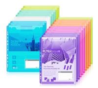 Agoer 20 Pochettes Plastiques Perforées A4,7 Couleurs Pochette Classeur A4 Refermable avec Bouton Pression, Transparentes Porte-Document Classables avec 11 Bords Perforés pour étiquettes pour Classeur