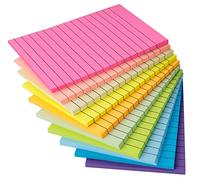 Agoer 500 Feuilles Note Adhésive Lignée de 10 Couleurs,100 x 150 mm Notes Autocollante 10 Blocs,50 Feuilles/bloc Note Super Sticky,Feuillet Autocollante Convient pour au Bureau, à la Maison, à l'École