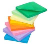 Agoer 8 Bloc Sticky Notes Adhésives 76 x 76 mm, 8 Couleurs Vives Notes Autocollants avec papier inscriptible de qualité supérieure, pour ordinateur portable, bureau, école et maison,80 feuilles/bloc
