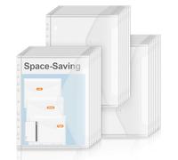 Agoer Lot de 24 porte-documents A4 - Transparent - Avec bouton pression à 3 positions - Format A4 - Pour organiser des documents, des documents A4 - Pour l'école, le bureau