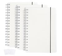 Agoer Lot de 3 Carnet de Notes Pointillé A5 à Spirale - 480 Pages ET 120 g/m² de Papier Résistant Bullet Dotted Journal Spirale A5 avec 5 Planches à Dessin de Bricolage, Pour Le Bureau École Maison