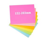 Agoer Lot de 6 notes autocollantes lignées, 6 couleurs, taille XXL, 203 x 152 mm, notes autocollantes colorées, lignées, pour créer une liste pour le bureau, l'étude, la maison - 50 feuilles par pièce