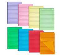Agoer Lot de 8 notes adhésives lignées, 100 mm x 150 mm, 8 couleurs vives, 400 feuilles au total, papier épais de 80 g/m², blocs de notes super adhésifs lignés pour bureau, école, maison, prise de