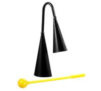 Agogo Cloches de vache Design unique à double oreille Forme pyramide Son clair Son fort Tige en plastique Contenu de la livraison Pour les amateurs de musique. Utilisez la cloche Agogo