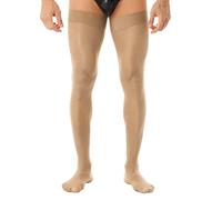 Agoky Agky Homme Bas Autofixants Transparent Brillant Jarretière Bas pour Porte-Jarretelles Bas De Cuisse Chaussettes Hautes Collant Lingerie Sissy sous Vêtement
