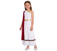 Agoky Enfants Robe Toge Grecque Et Romaine Antique Costume Blanche Robe Cosplay Carnaval Halloween Bourgogne 7-8 ans