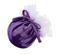 Agoky Homme Dentelle C-String Tanga Bulge Pouch Thong sous-vêtements Sissy Sexy Mémoires Satin Lingerie Clubwear Mâle Bikini Mini Slip Culotte Briefs Underwear Élastique Violet Taille Unique