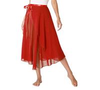 Agoky Jupe De Danse Classique Longue Femme Jupe De Ballet Latine Ventre Famenco Cancan Menuet Jupe De Soirée Bal Jupe Plage Taille Haute S-XXL Rouge Taille Unique