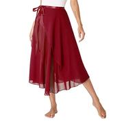 Agoky Jupe De Danse Classique Longue Femme Jupe De Ballet Latine Ventre Famenco Cancan Menuet Jupe De Soirée Bal Jupe Plage Taille Haute S-XXL Bordeaux Taille Unique