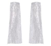 Agoky Sequins Manchon De Jambe Femme Paillettes Jambières De Disco 70s Tenue Soirée Disco Carnaval Blanc Taille unique