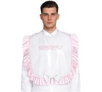 Agoky Sissy Lingiere Bavoir Homme Similicuir Bavoir Costume Soubrette Jeu De Rôle Carnaval Rave Party Blanc Taille unique