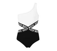 Agoky Une Pièce Maillot De Bain Imprimé Floral Enfant Fille Combinaison De Natation Surf Anti UV Tankini Justaucorps Swimwear 4-16 Ans Noir 8 Ans