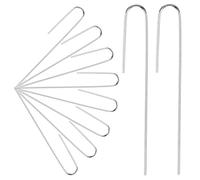 Agolctry Lot de 100 agrafes de jardin en forme de J pour tuyau d'arrosage - 12,7 cm - Pour tuyau d'égouttement (conçues pour contenir des tuyaux d'égouttement jusqu'à 1,27 cm de diamètre), argenté