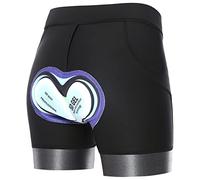 Agolu Short Cycliste Femme Rembourré Gel 5D Respirant Antichoc Short Velo VTT Gel Séchage Rapide Fille sous-Vêtements de Cyclisme Short Cyclisme(Size:XL,Color:Noir)