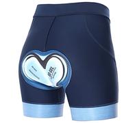 Agolu Short Cycliste Femme Rembourré Gel 5D Respirant Antichoc Short Velo VTT Gel Séchage Rapide Fille sous-Vêtements de Cyclisme Short Cyclisme(Size:XXL,Color:Bleu)