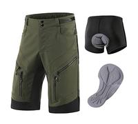 Agolu Short Vélo VTT Homme Rembourré Gel 3D Enduro Shorts de Vélo pour Hommes Cuissard de Montagne Vélo Cyclisme VTT Sports pour Le Vélo en Plein(Size:XXL,Color:Vert)
