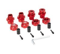 Agona 4 PièCes 17Mm Adaptateur éCrous Hexagonaux Moyeux de Roue CanneléS Rallonge pour 1/10 E- Summit RC PièCes de Voiture, Rouge