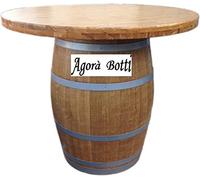 Agorà Botti Botte Table de barrique avec plateau de 5 cm d'épaisseur