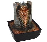 Agora-Tec® « AFIYA » Fontaine d’intérieur avec éclairage LED dans le jet d’eau écoulement de l’eau très agréable et silencieux 21 cm de haut