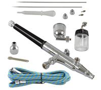Agora-Tec - kit aérographe AK-02 avec 1,8 m de Tuyau et 3 Buses différentes et des Aiguilles (0,2 mm 0,3 mm 0,5 mm)