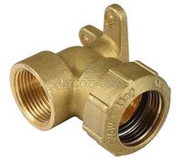 Agora-Tec® Raccord d'angle en laiton 90° 32 mm vers 1" IG (30,3 mm) pour tube en polyéthylène de 32 mm pour montage mural