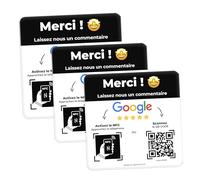 AGORANK Plaque QR Code compatible Google Avis NFC Google Review Générateur d'Avis Client Facile Compatible tous Téléphone pour Salon Entreprise Enseigne Commerce Boutique Magasin Bars Café Fastfood x3