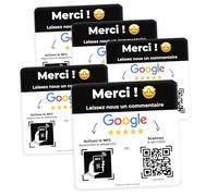 AGORANK Plaque QR Code compatible Google Avis NFC Google Review Générateur d'Avis Client Facile Compatible tous Téléphone pour Salon Entreprise Enseigne Commerce Boutique Magasin Bars Café Fastfood x5