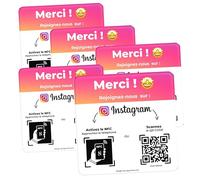 AGORANK Plaque QR Code compatible Instagram Avis NFC Insta Review Générateur d'Avis Client Facile Compatible tous Téléphone pour Salon Entreprise Enseigne Commerce Boutique Magasin Bars Café x5