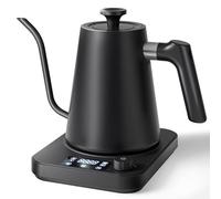 AGORVIO Bouilloire électrique col de cygne, contrôle de précision de ± 1 °F, maintient la chaleur, réglage intelligent de l'altitude, mémoire automatique, acier inoxydable de qualité alimentaire pour