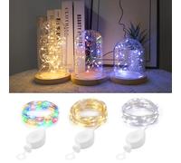 AGOTD 3x 20 LED Guirlande Micro LED 2M Mini Fils Argent Alimente par Pile Decos pour Fete Mariage Noel Jardin Interieur Multicolore(Multicolore)