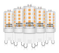 AGOTD Ampoules LED G9 4W, ampoule 2700k blanc chaud, sans scintillement, Equivalente 40W Halogène Lumière, 400 lumens, non dimmable AC220-240V, Angle de 360, Pack de 5
