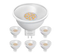 AGOTD Spot LED MR16 12V GU5.3 3.5W, Remplace 35W, 2700K Blanc Chaud 107° Angle d'Éclairage, 580Lm AC/DC 12V Ampoule LED, Non Dimmable, Lot de 6 Pièces