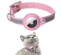 AgoumLux AirTag Collier pour Chat Réglable Réfléchissant Léger en Confortable Collier pour Chaton Compatible avec Apple Airtag, Rose, M