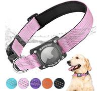 AgoumLux Collier Chien Airtag Support Apple Air Tag Étanche Imperméable Collier Réfléchissant et Réglable pour Grands, Moyens et Petits Chiens