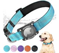 AgoumLux Collier Chien Airtag Support Apple Air Tag Étanche Imperméable Collier Réfléchissant et Réglable pour Grands, Moyens et Petits Chiens