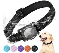 AgoumLux Collier Chien Airtag Support Apple Air Tag Étanche Imperméable Collier Réfléchissant et Réglable pour Grands, Moyens et Petits Chiens