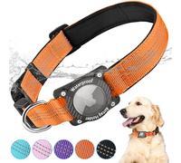 AgoumLux Collier Chien Airtag Support Apple Air Tag Étanche Imperméable Collier Réfléchissant et Réglable pour Grands, Moyens et Petits Chiens