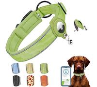 AgoumLux Collier pour Chien pour Apple Airtag Réglable Réfléchissant en Nylon Doux Rembourré en Néoprène avec Étui Air Tag pour Chien de Petite Moyenne Grande Taille