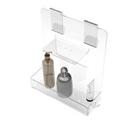 Agplex Porte-shampooing douche en acrylique transparent, structure monobloc résistant, porte savon sans perçage, convient à une boîte de douche avec épaisseur 6-15 mm, élégant et facile à installer